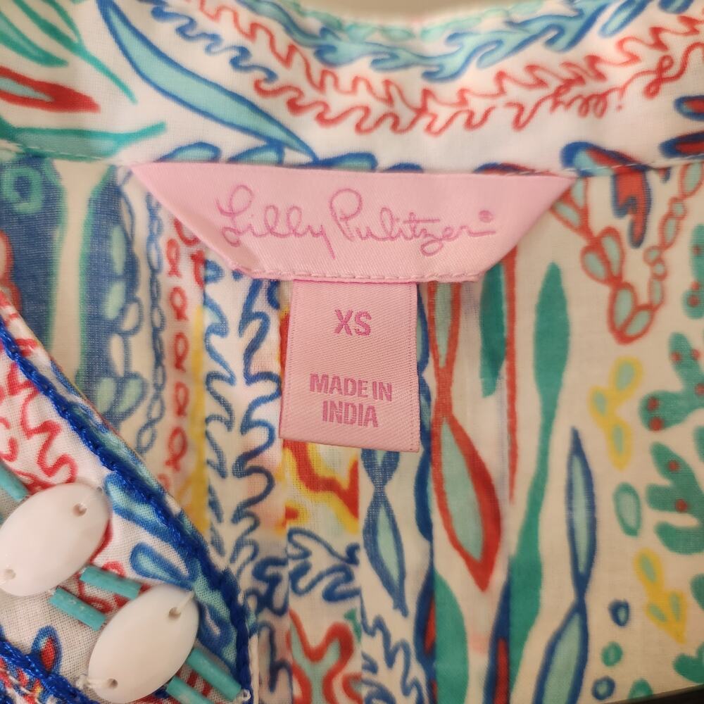 LILLY PULITZER Sarasota Beaded Top, Let Minnow Blue, Size XS - Picture 10 of 13